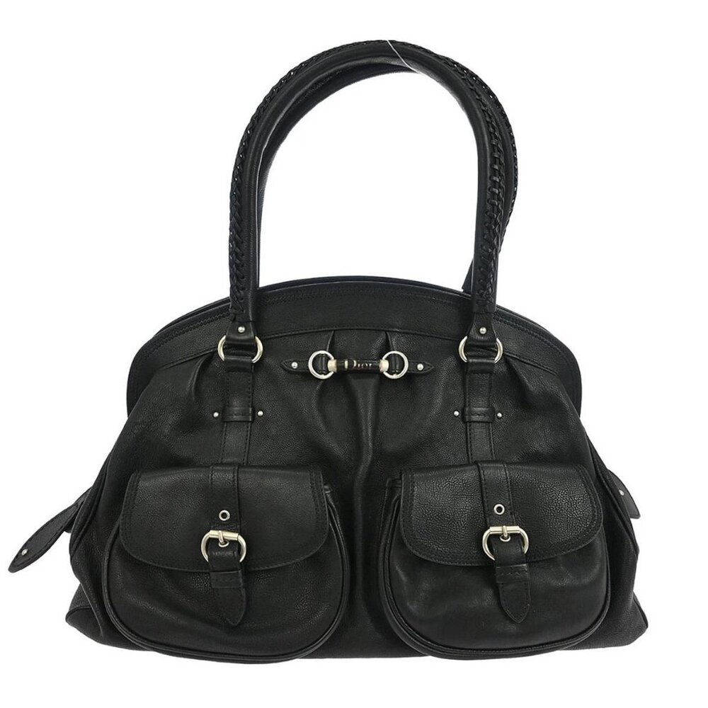 Christian Dior Black Leather My Dior Duffle Handbag 05-MA-0027 155134